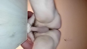 Fat daddy fucks his toy and cums all over the place