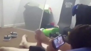 Horny friend jerking around
