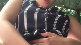 Amateur masturbation in a park