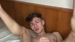 cute boy jerking cock and ass