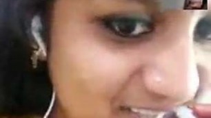 Desi Tamil Girlfriend stripping on Whatsaap for Boyfriend