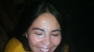 Amateur Facial and cum in tongue