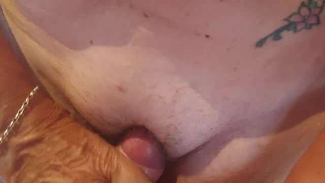 77 years young GILF jerk off & cum in her knickers