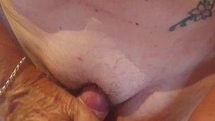 77 years young GILF jerk off & cum in her knickers