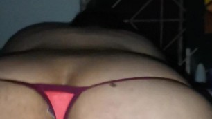 fat guy showing ass in pink thong
