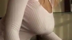 Blonde with big tits groped