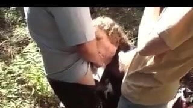 BBW mature outdoor blowjob