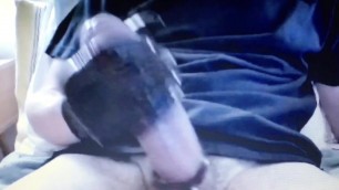 Huge cock edging with latex glove big ballls cockring