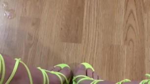 New strappy heels and cum