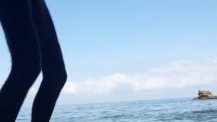 Big Moroccan cock masturbation at sea outdoor