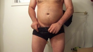 Hands free soft cock underwear ejaculation