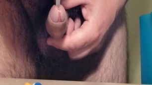 Inserting a CH24 Foley catheter and jerking off until cum 2