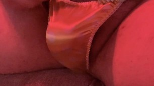 Satin Thong Panty Wank