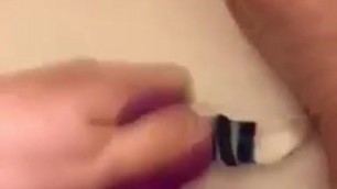 Albanian german Bitch putting big dildo in her pussy