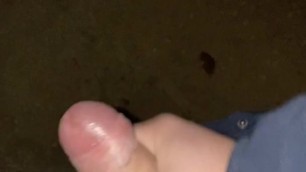 Going for a walk at night with cumshot end