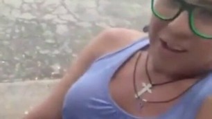 Shemale Fucks Guy Outdoors