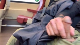 Jerking off on the train and cumming in public
