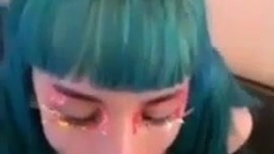 Tranny cums on cock