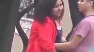 HANDJOB IN PUBLIC, MEXICAN GIRL