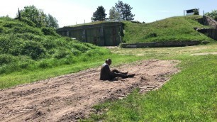 Business Suit in dry dusty mud Part 3