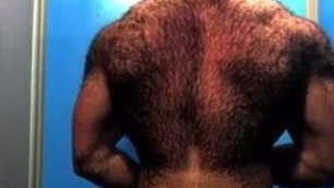 Hairy male shower