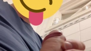 My thick curved cock spurting and drooling creamy cum load