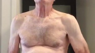Grandpa wanks and cums