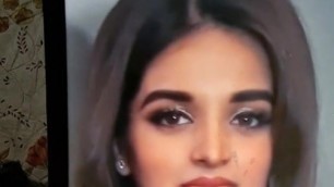 Nidhi agarwal Debbi cum on boobs lanja spit