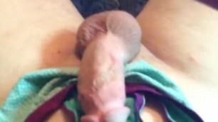 I Rub My Mom Dildo On My Smooth Cock And Cum On Her Panties