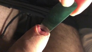 Sounding Unerect penis with a knife