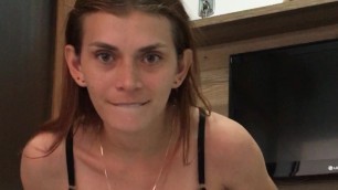 Green Eyes Girl taking her clothes off