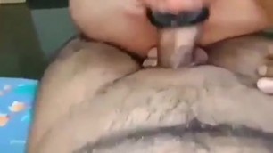 Furry desi moustached daddy sucks the cum out