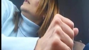 Sexy Wife Sucks  A Cock in a Car