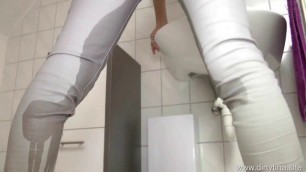 Perverted creampie piss fuck