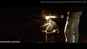 GAGGING ON THE LIGHT (TRAILER) -- face fucking and gagging on the beach at night