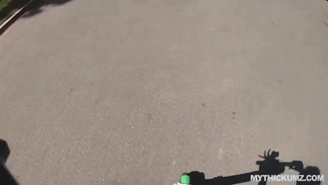PAWG teen babe blows strangers big cock