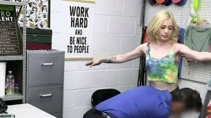 Blonde 18+ Teen Minxx Marii Caught Shoplifting And Punished In The Backroom By Security Officer