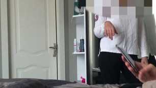 Stepsister caught jerking off and sat on a dick