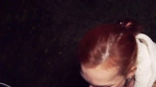 Skinny red haired German woman during a pov Fuck date in public