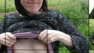 Haley flashing Outdoors
