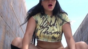 Busty brunette gets sodomized in the trailer of a truck