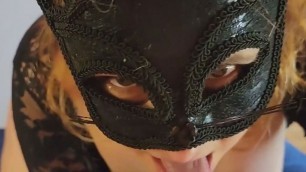AWESOME Big Cock FRENULUM Tongue Job Orgasm and NUT SUCKING by HUGE Titted Mistress Thursday