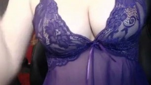 Naughty girl in Sexy Purple Lingerie