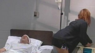 Sexy blond bitch in black stockings gets her pussy fucked by stud