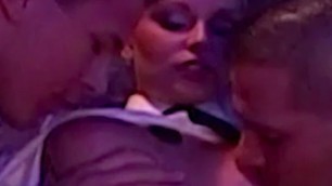 Hardcore threesome with a hot blonde teen