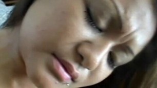 Camera man films pierced clit Asian slut getting fucked by his big hard cock