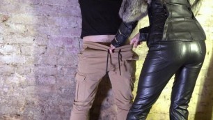 Cellar BDSM bondage blowjob! Leather and fur – Gothic mistress Otta in action!