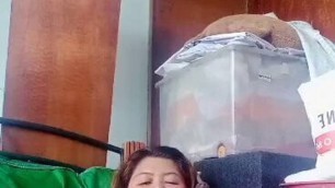 Morning sex, hot pussy with my boyfriend and eggplant part 2