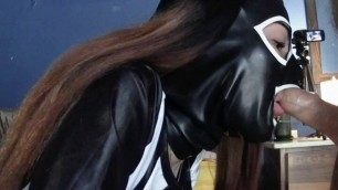 Pigtails, blowjob, deepthroat and massive oral creampie