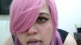 Slutty egirl wants some milk from that yummy dick